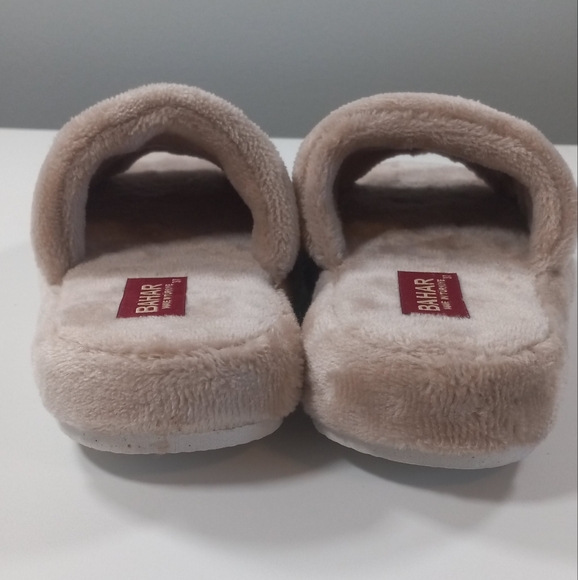 Plush Tan Cozy Open Toe Slippers Soft Bedroom House Slippers Size 5 - Picture 8 of 9